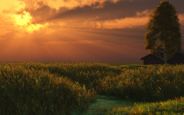 Картинка 3д графика nature landscape природа