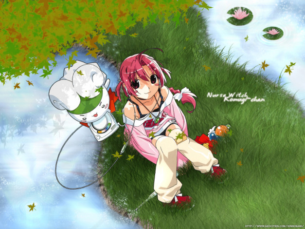 Обои картинки фото аниме, nurse, witch, komugi, chan