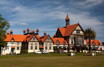 Картинка города здания дома rotorua новая зеландия