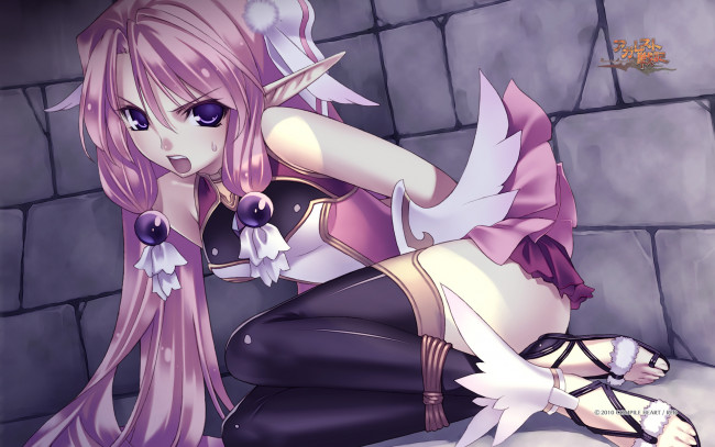 Обои картинки фото аниме, *unknown, другое, record, of, agarest, war, ellis, elf, эльфийка, связана, камень