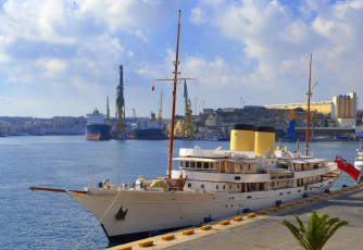 Картинка talitha корабли Яхты яхта море причал