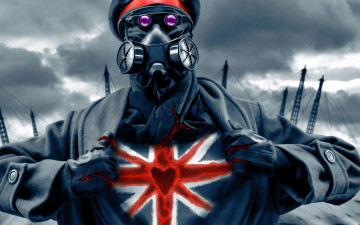 Картинка фэнтези люди противогаз сердце