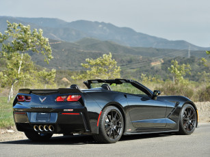 обоя автомобили, corvette, hennessey, stingray, 2014, г, темный, supercharged, hpe700, convertible