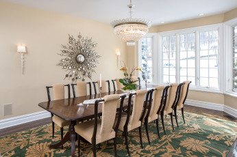 Картинка интерьер столовая стол стулья