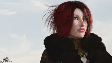 Картинка 3д+графика people+ люди девушка взгляд рыжая