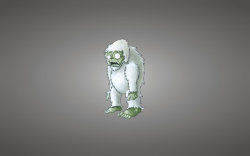 Картинка рисованные минимализм снежный человек светлый фон зомби бигфут йети