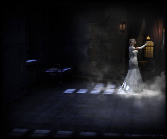 Обои картинки фото 3д графика, people , люди, девушка, комната, ночь, свеча, окно