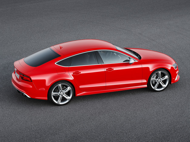 Обои картинки фото автомобили, audi, 2014, г, красный, sportback, rs7