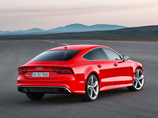 Обои картинки фото автомобили, audi, красный, 2014, г, sportback, rs7