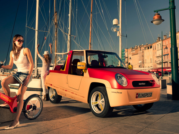 Обои картинки фото автомобили, rinspeed, девушки, bamboo