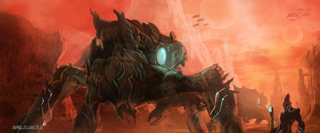 Обои картинки фото фэнтези, роботы,  киборги,  механизмы, мир, иной, будущее, марс, существо