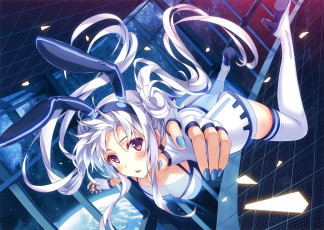 Картинка аниме unknown +другое арт девушка mishima kurone космос ушки осколки невесомость