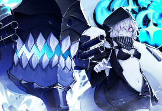 Картинка аниме kantai+collection девочка арт стволы оружие kantai collection re-class battleship зубы hwansang улыбка