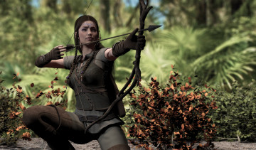 Картинка 3д+графика амазонки+ amazon девушка взгляд фон лук