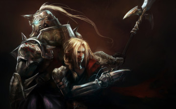 Картинка аниме fullmetal+alchemist anime fullmetal alchemist стальной алхимик парень доспех edward elric alphonse al братья leopinheiro арт