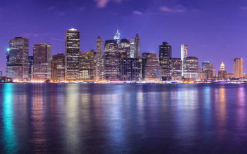 Картинка города -+панорамы night panorama небоскрёбы город огни ночь reflection lights skyscrapers cityscape панорама