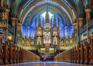 Картинка notre-dame+basilica+-+montreal интерьер убранство +роспись+храма храм