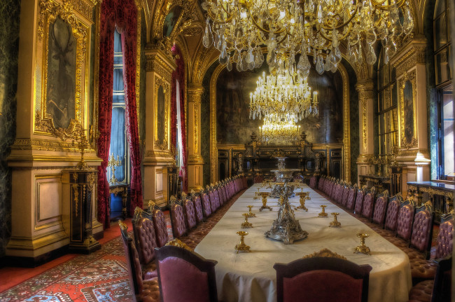 Обои картинки фото интерьер, столовая, зала