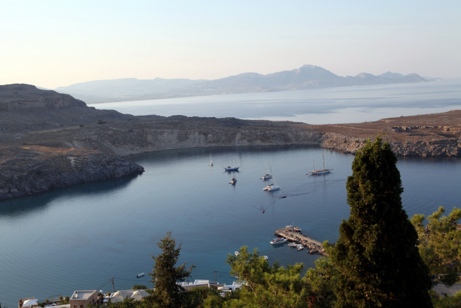 Обои картинки фото природа, побережье, горы, залив