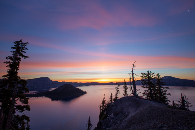 Обои картинки фото природа, восходы, закаты, кратер, озеро, рассвет