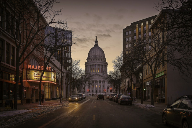 Обои картинки фото wisconsin state capitol, города, - улицы,  площади,  набережные, капитолий