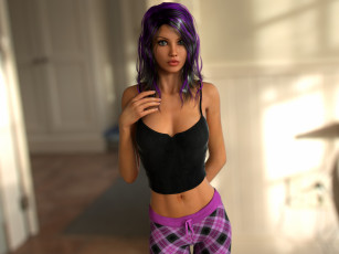 Картинка 3д+графика люди+ people девушка фон взгляд