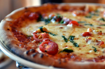 Картинка еда пицца поджаристая