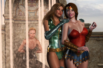 Картинка 3д+графика фантазия+ fantasy девушки взгляд фон