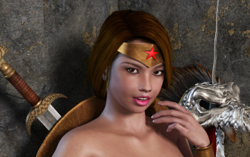 Картинка 3д+графика фантазия+ fantasy фон взгляд девушка