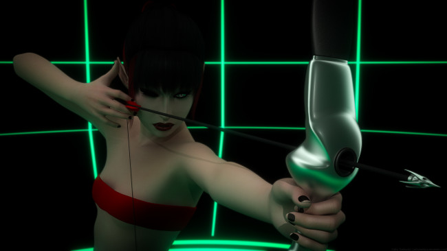 Обои картинки фото 3д графика, эльфы , elves, оружие, фон, взгляд, эльфийка