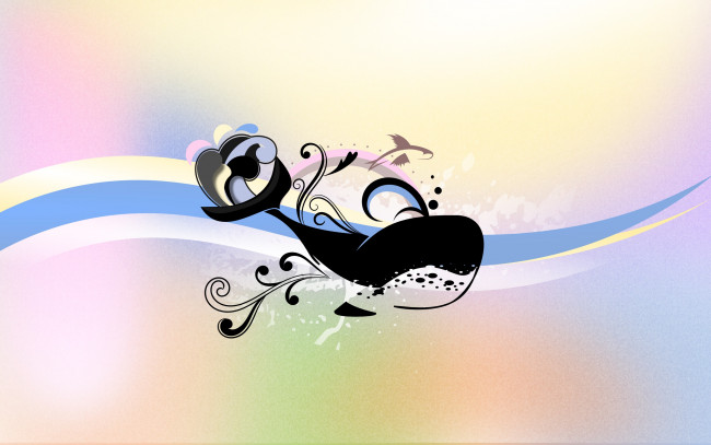 Обои картинки фото векторная графика, животные , animals, кит