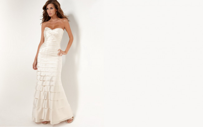 Обои картинки фото девушки, barbara herrera, шатенка, платье