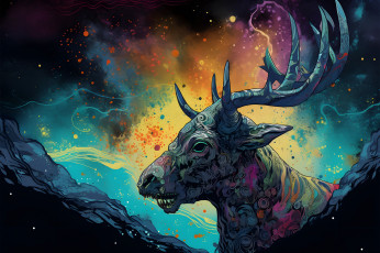 Картинка фэнтези нежить зубастый олень