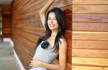 обоя девушки, eva longoria, брюнетка, платье, дом, стена