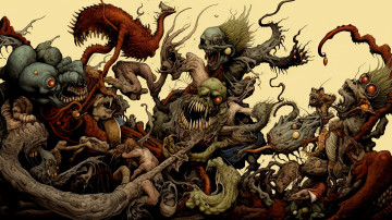 Картинка фэнтези существа нейросети графика нейроарт ai art нейронные сети рисунки нейро искусство