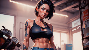 Картинка фэнтези девушки нейронные сети нейроарт красивая девушка