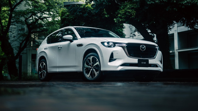 Обои картинки фото mazda cx-60 xd-hybrid premium modern 2022, автомобили, mazda, cx60, xd, hybrid, premium, modern, белый, кроссовер, мазда, город