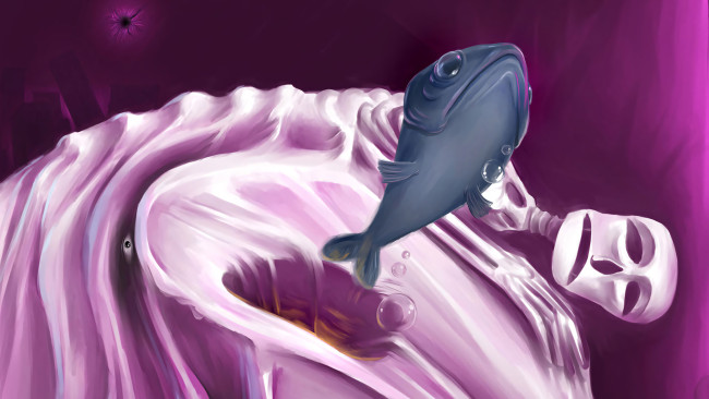 Обои картинки фото 295547, рисованное, животные,  рыбы, рыба