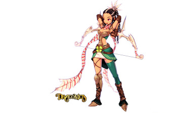 обоя видео игры, dragonica, девушка, наряд, шарф, лук