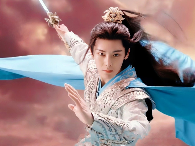 Обои картинки фото кино фильмы, dashing youth, парень, полет, меч, плащ