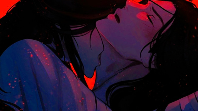 Обои картинки фото аниме, tian guan ci fu, хуа, чэн, се, лянь, поцелуй