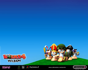 обоя worms, mayhem, видео, игры