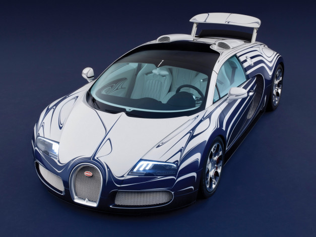 Обои картинки фото bugatti, veyron, grand, sport, roadster, or, blanc, автомобили