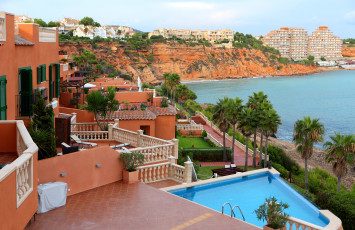 Картинка испания балеарские ва mallorca города улицы площади набережные курорт гостиница берег пальмы о-ва море