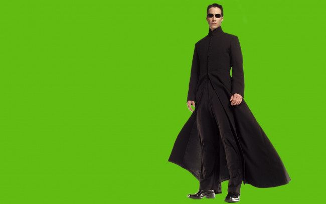 Обои картинки фото киану, ривз, мужчины, keanu, reeves, the, matrix, матрица, нео, плащ, темный, зеленый, фон