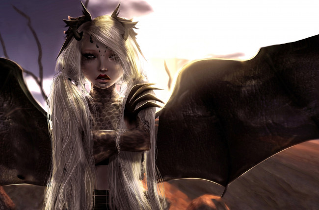 Обои картинки фото 3д, графика, fantasy, фантазия, существо, волосы