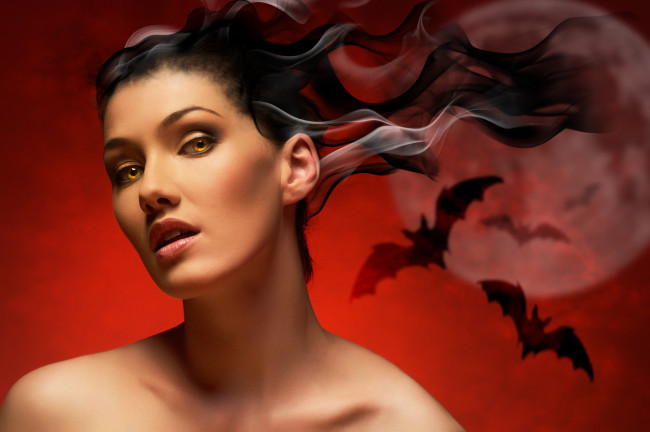 Обои картинки фото -Unsort Креатив, девушки, unsort, креатив, летучие, мыши