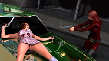 Картинка 3д графика people люди девушки оружие