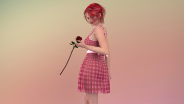 Картинка 3д графика people люди роза девушка