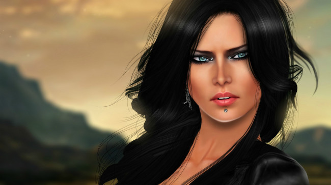 Обои картинки фото 3д, графика, portraits, портрет, брюнетка